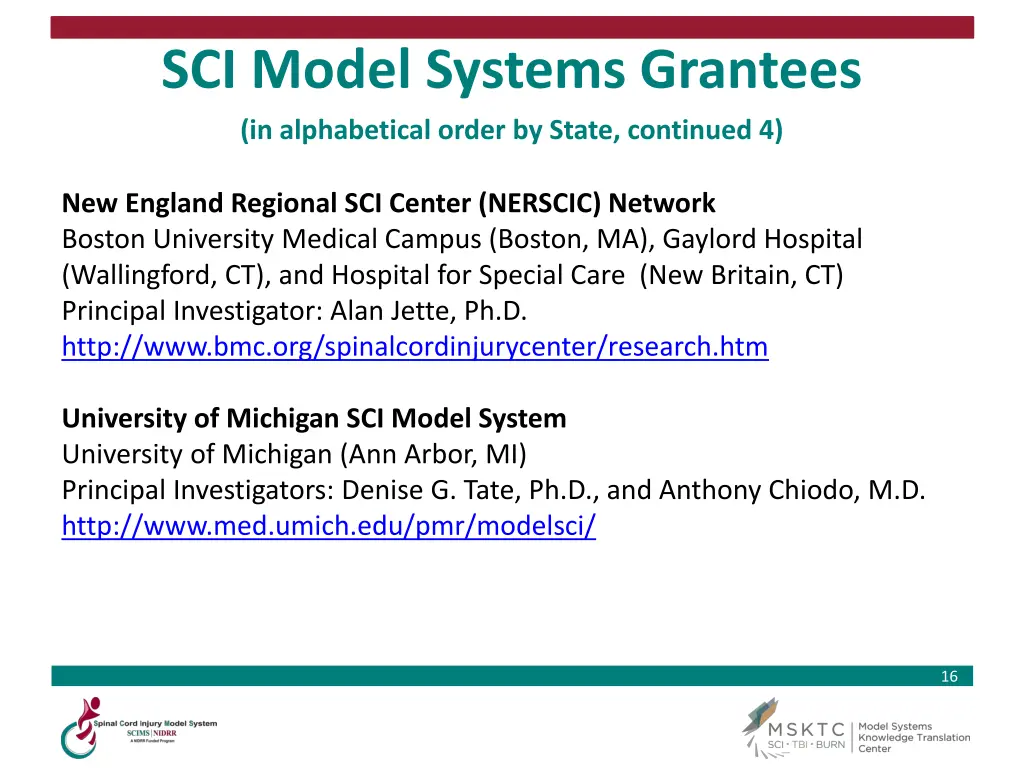sci model systems grantees in alphabetical order 4
