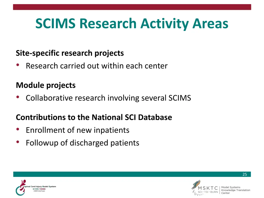 scims research activity areas
