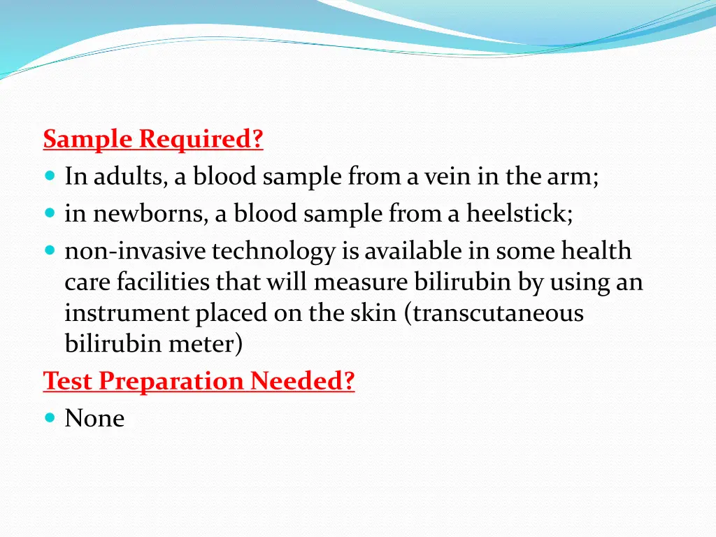 sample required in adults a blood sample from