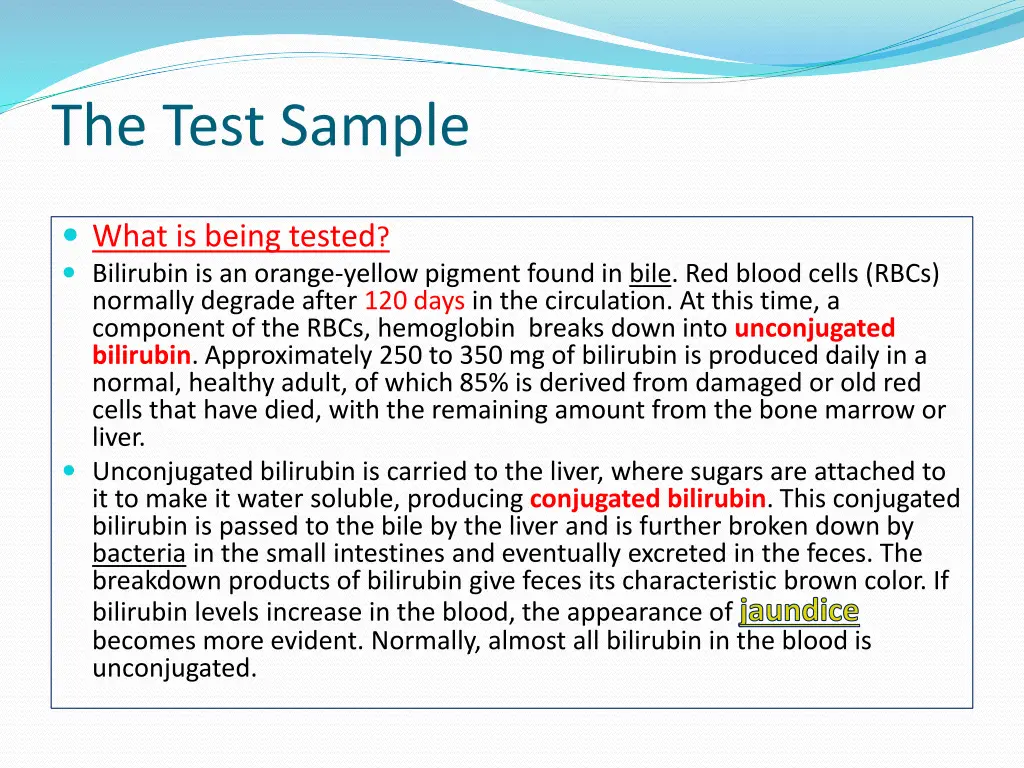 the test sample
