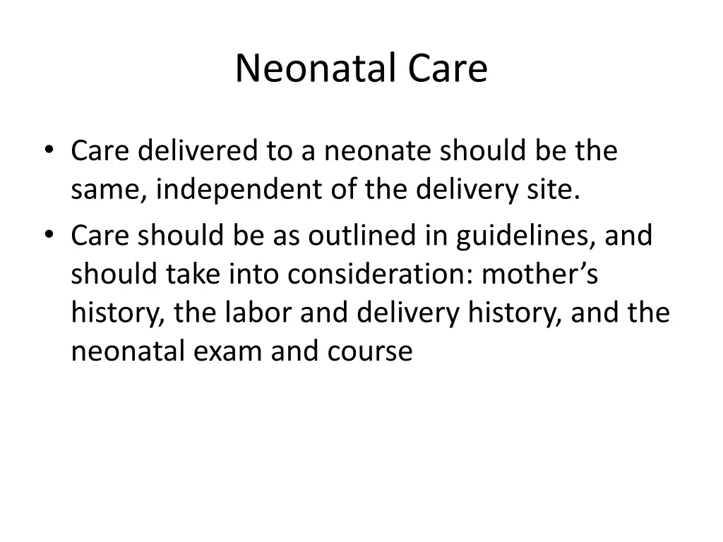 neonatal care