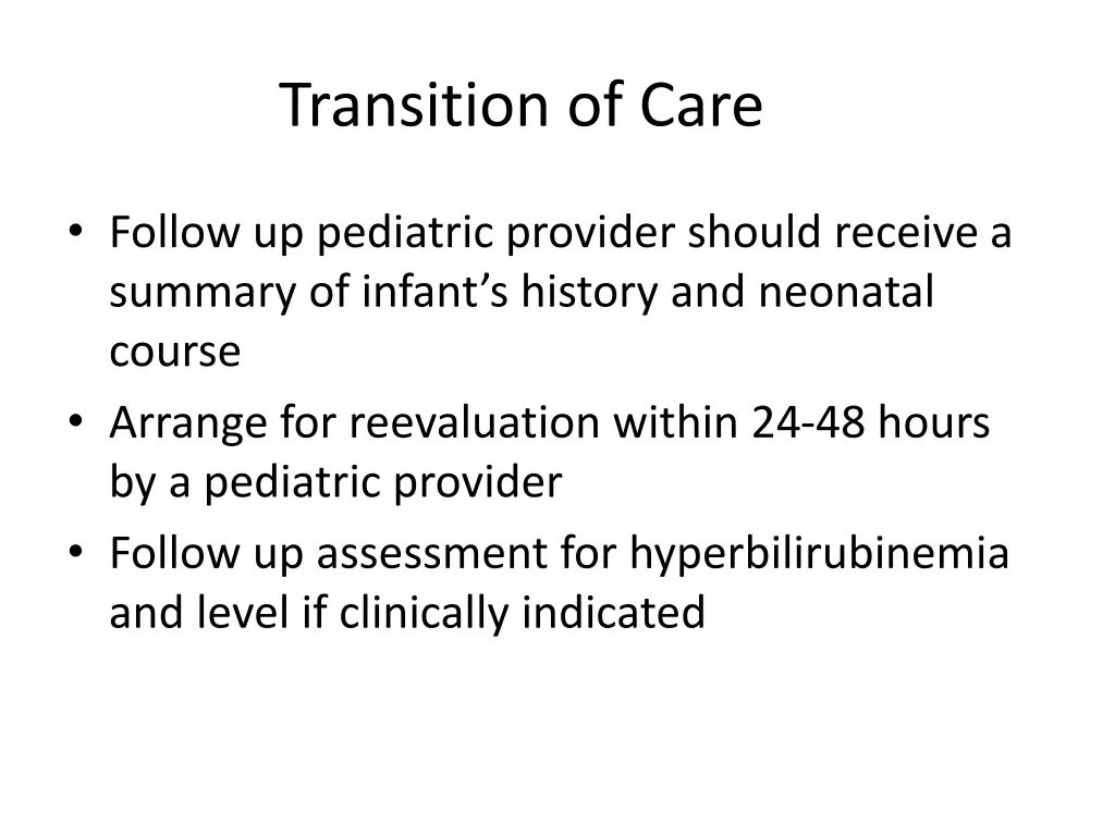 transition of care