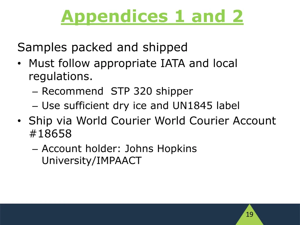 appendices 1 and 2