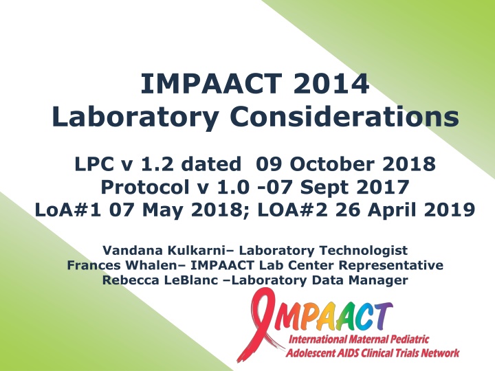 impaact 2014 laboratory considerations