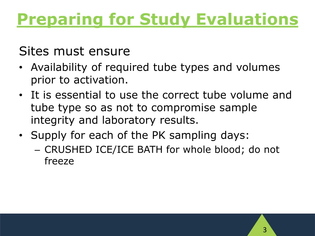 preparing for study evaluations