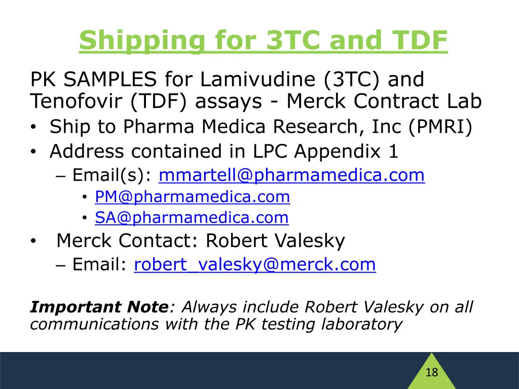 shipping for 3tc and tdf
