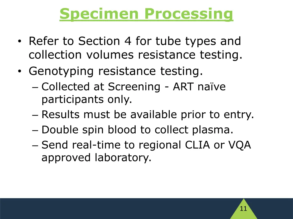 specimen processing