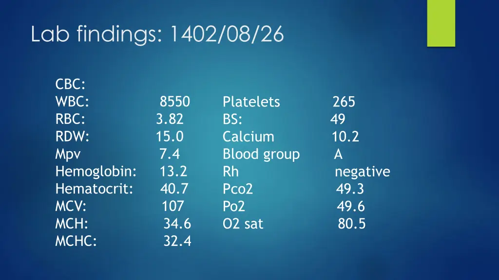 lab findings 1402 08 26