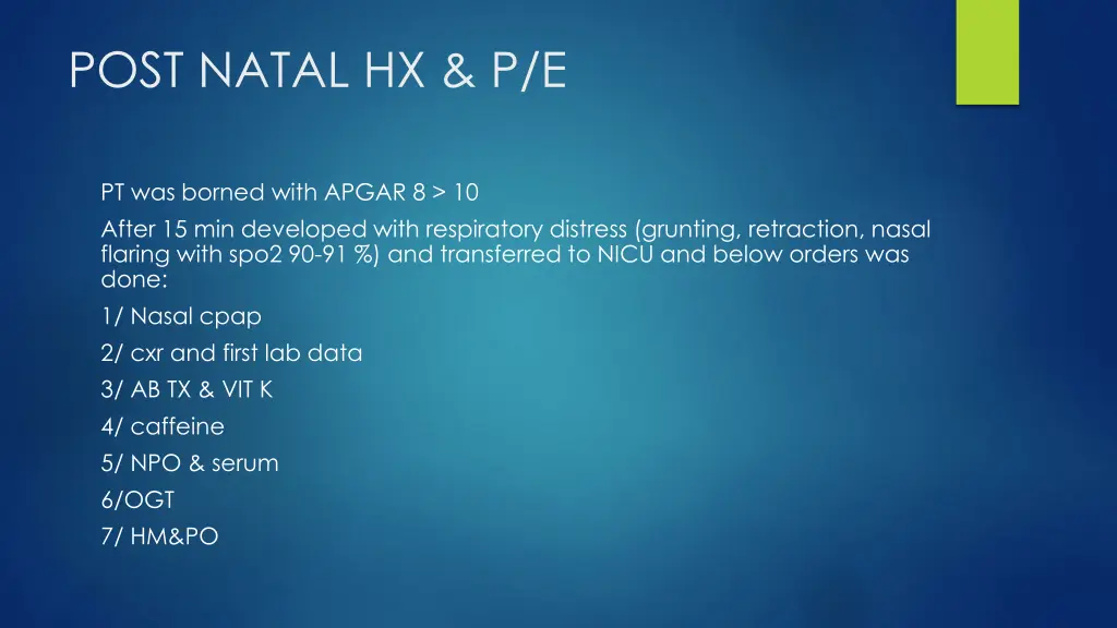 post natal hx p e