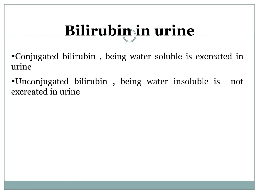 bilirubin in urine