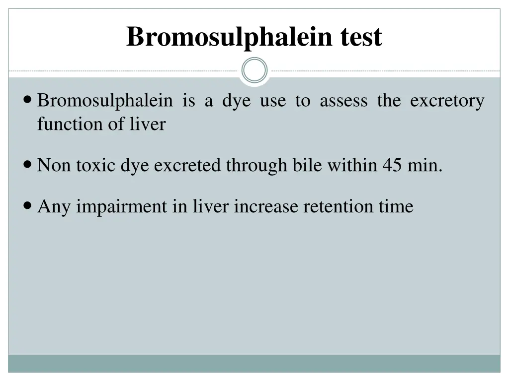bromosulphalein test
