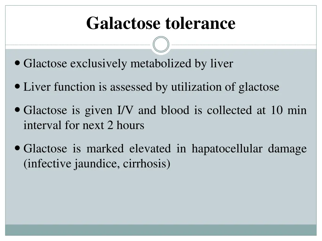 galactose tolerance
