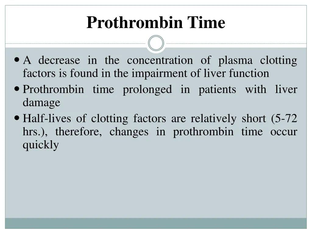 prothrombin time