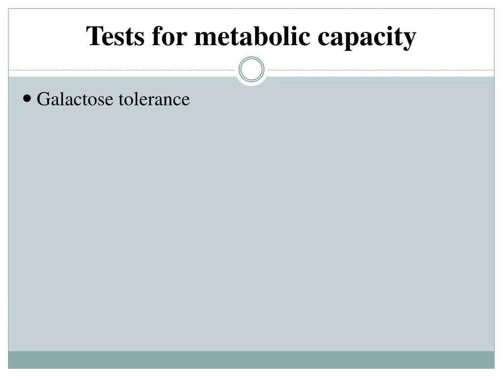 tests for metabolic capacity