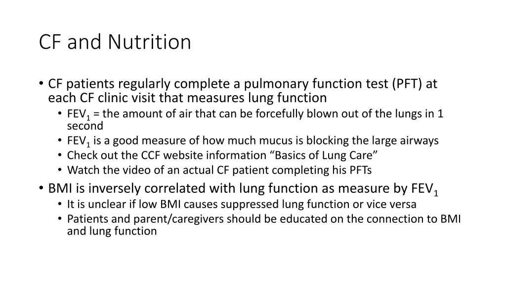 cf and nutrition 1