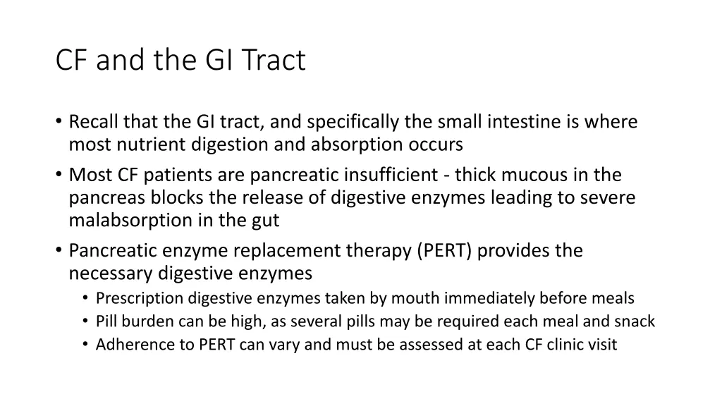 cf and the gi tract