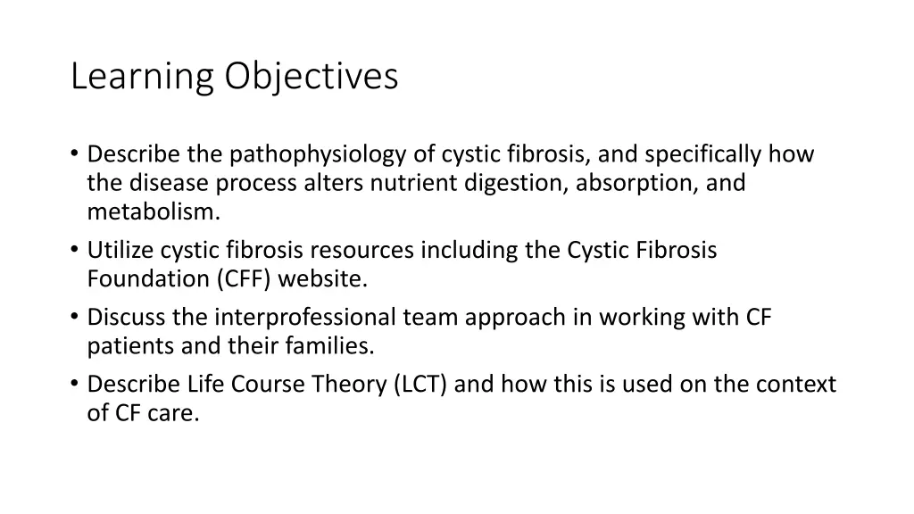 learning objectives