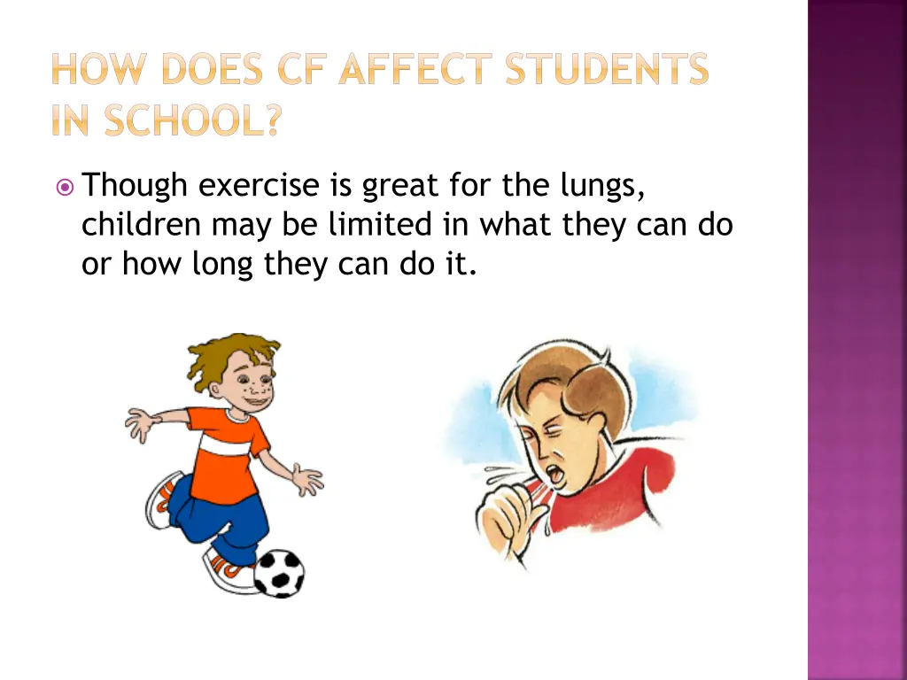 how does cf affect students in school 1