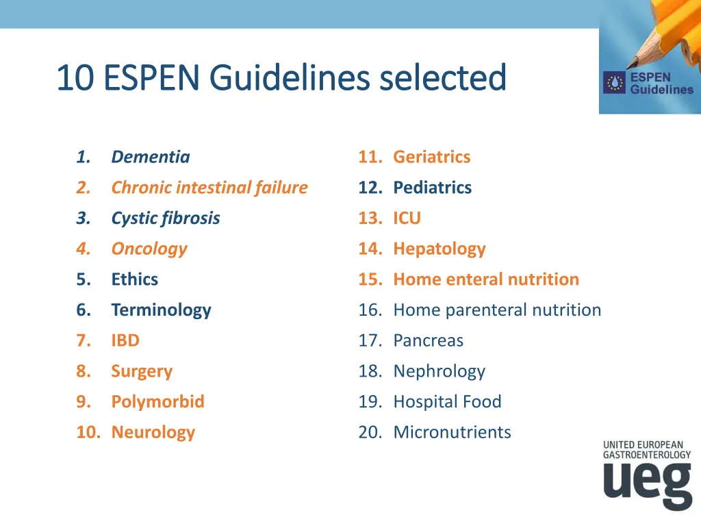 10 espen guidelines 10 espen guidelines selected