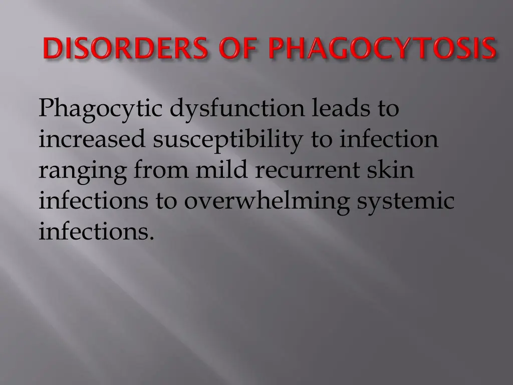 phagocytic dysfunction leads to increased