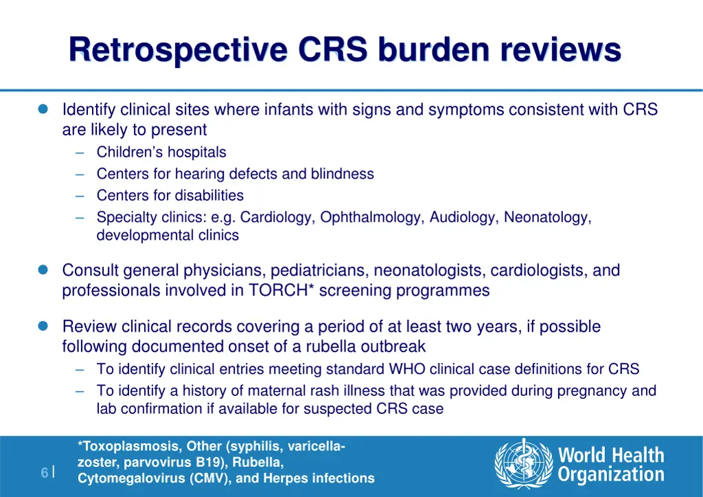 retrospective crs burden reviews
