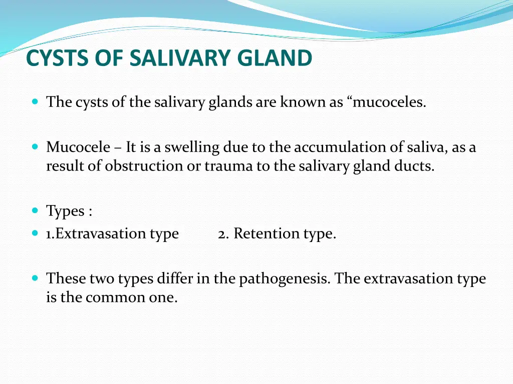 cysts of salivary gland