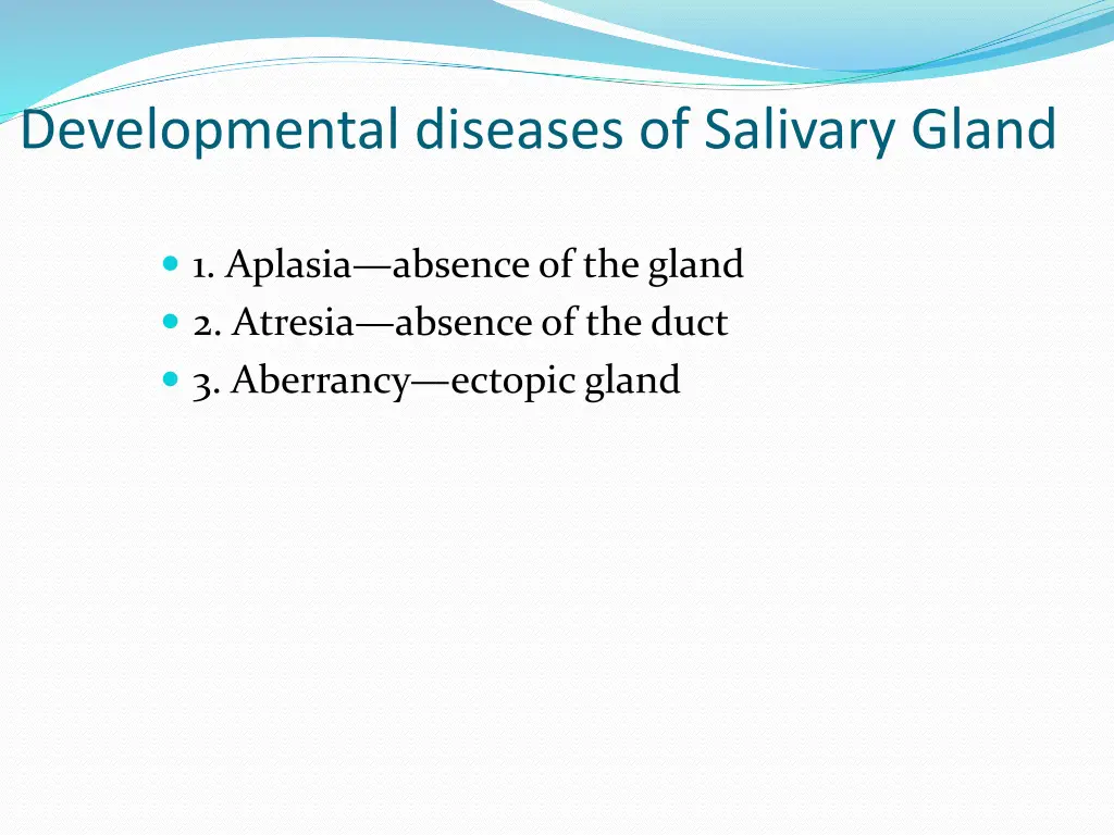 developmental diseases of salivary gland