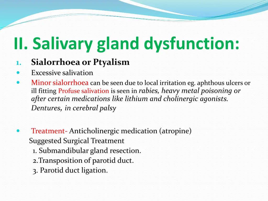ii salivary gland dysfunction