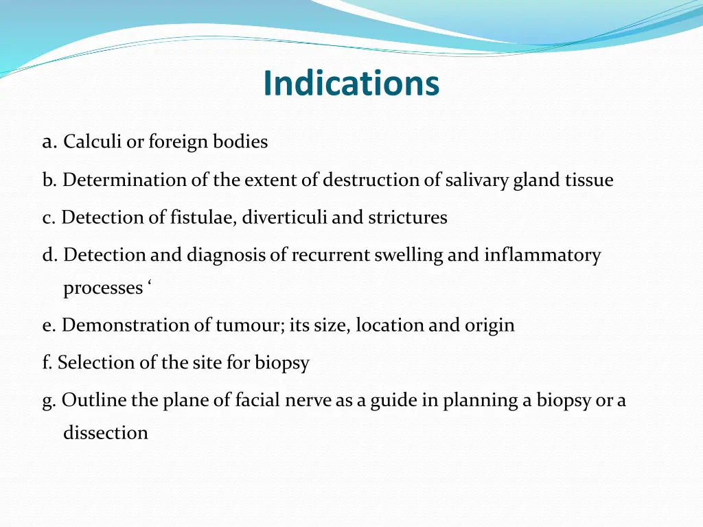 indications