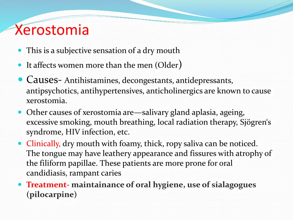 xerostomia
