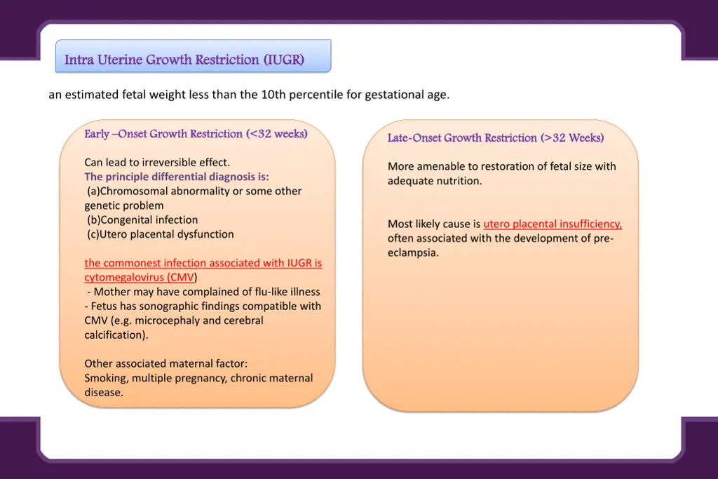 intra uterine growth restriction iugr intra