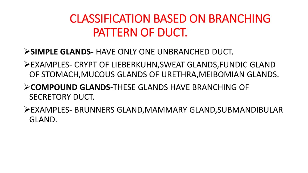 classification based on branching classification