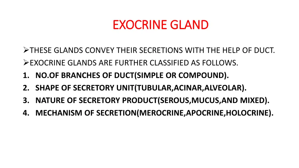 exocrine gland exocrine gland