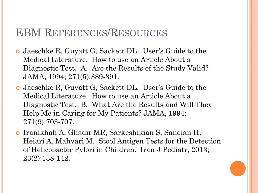 ebm r eferences r esources