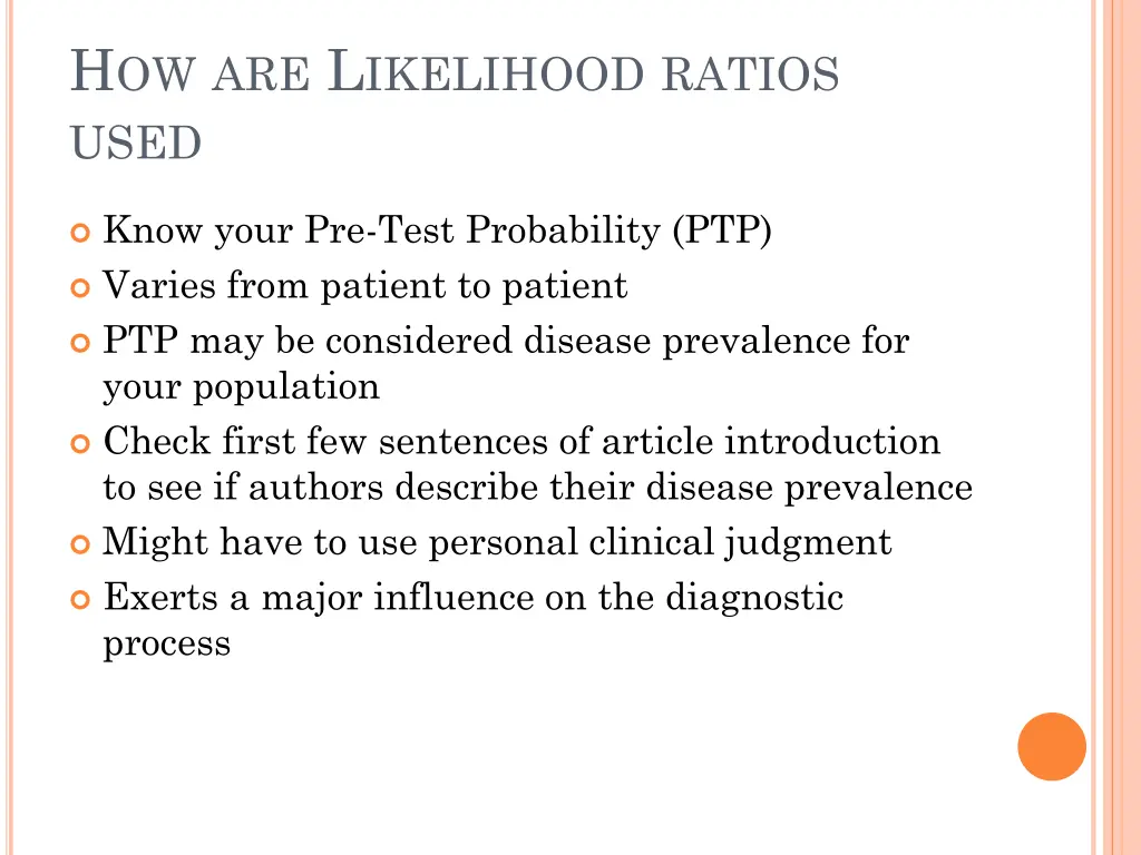 h ow are l ikelihood ratios used