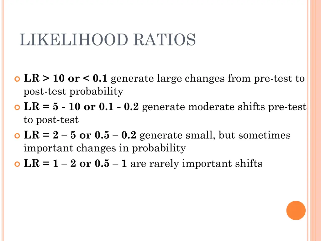 likelihood ratios