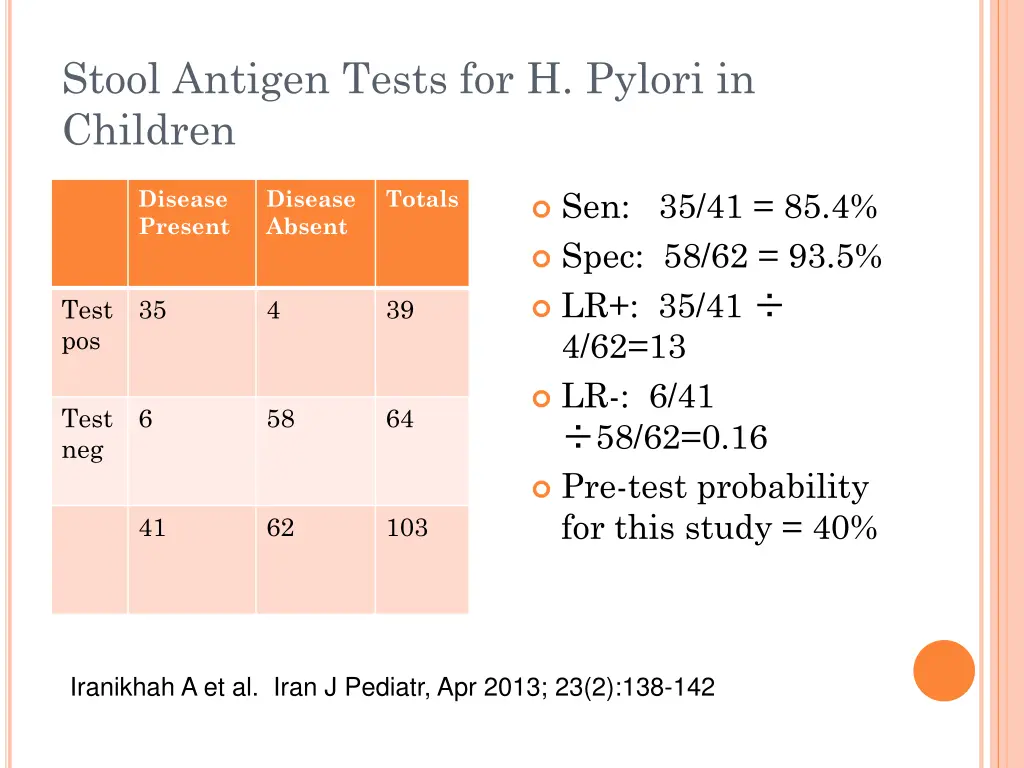 stool antigen tests for h pylori in children
