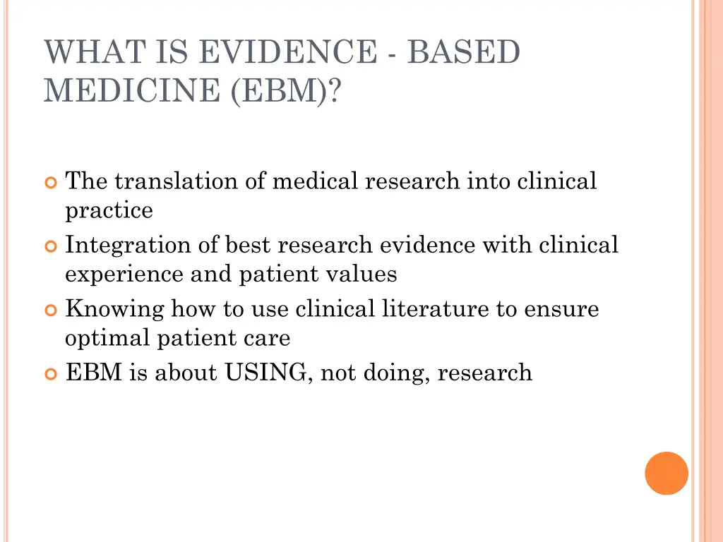what is evidence based medicine ebm