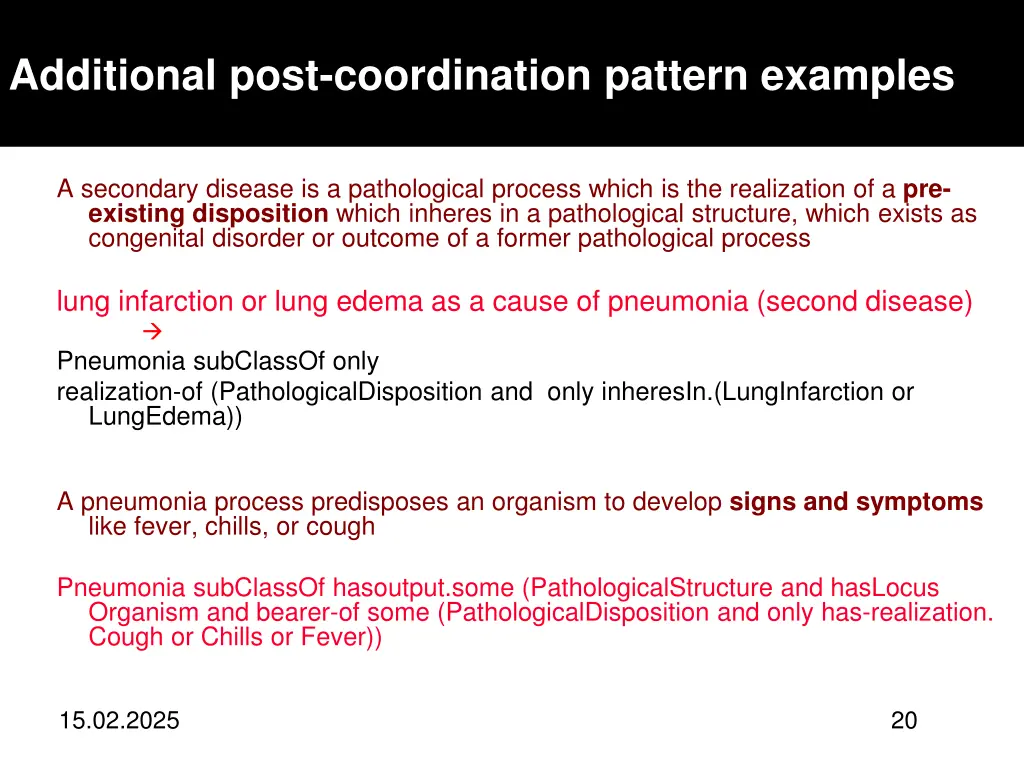 additional post coordination pattern examples