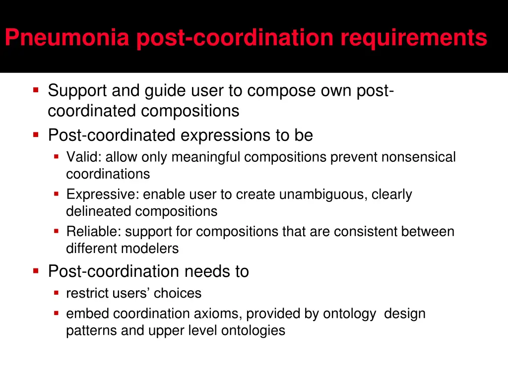 pneumonia post coordination requirements