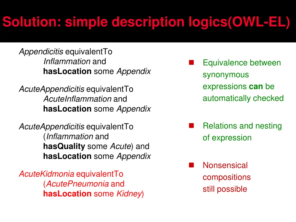 solution simple description logics owl el