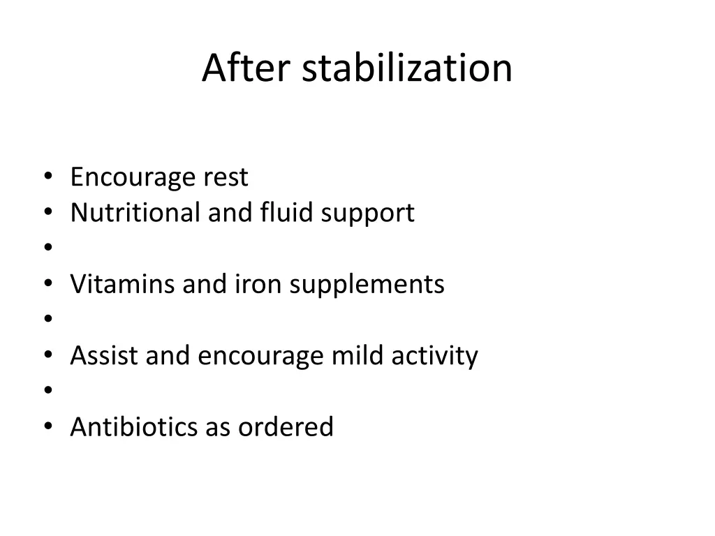 after stabilization