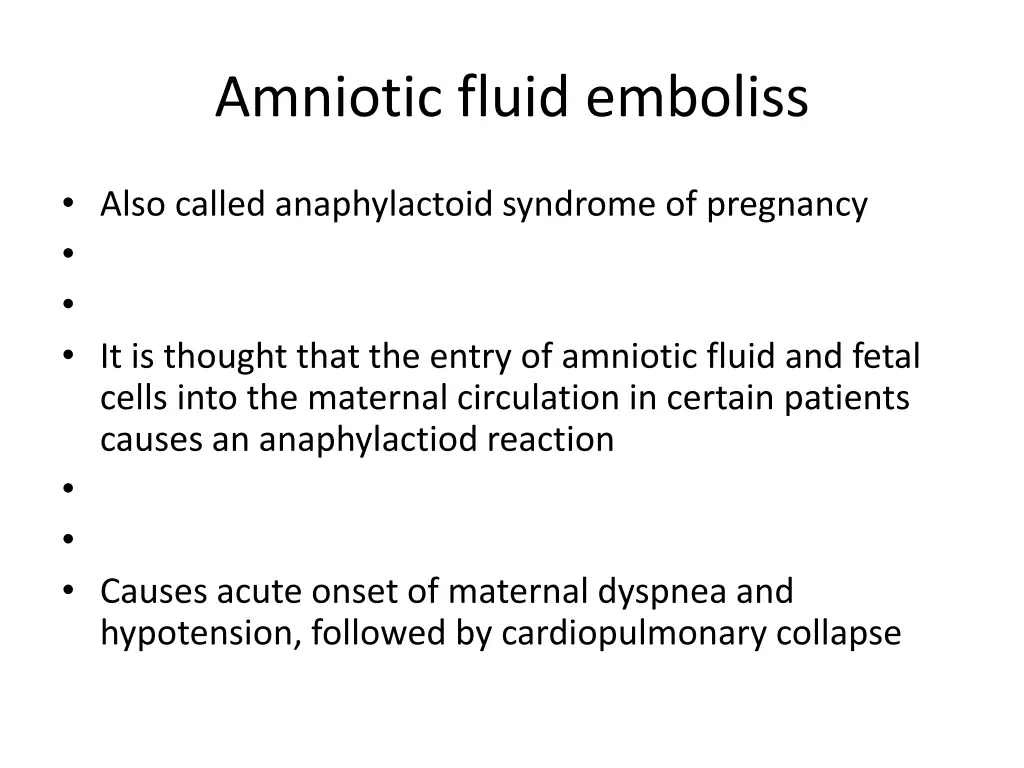 amniotic fluid emboliss