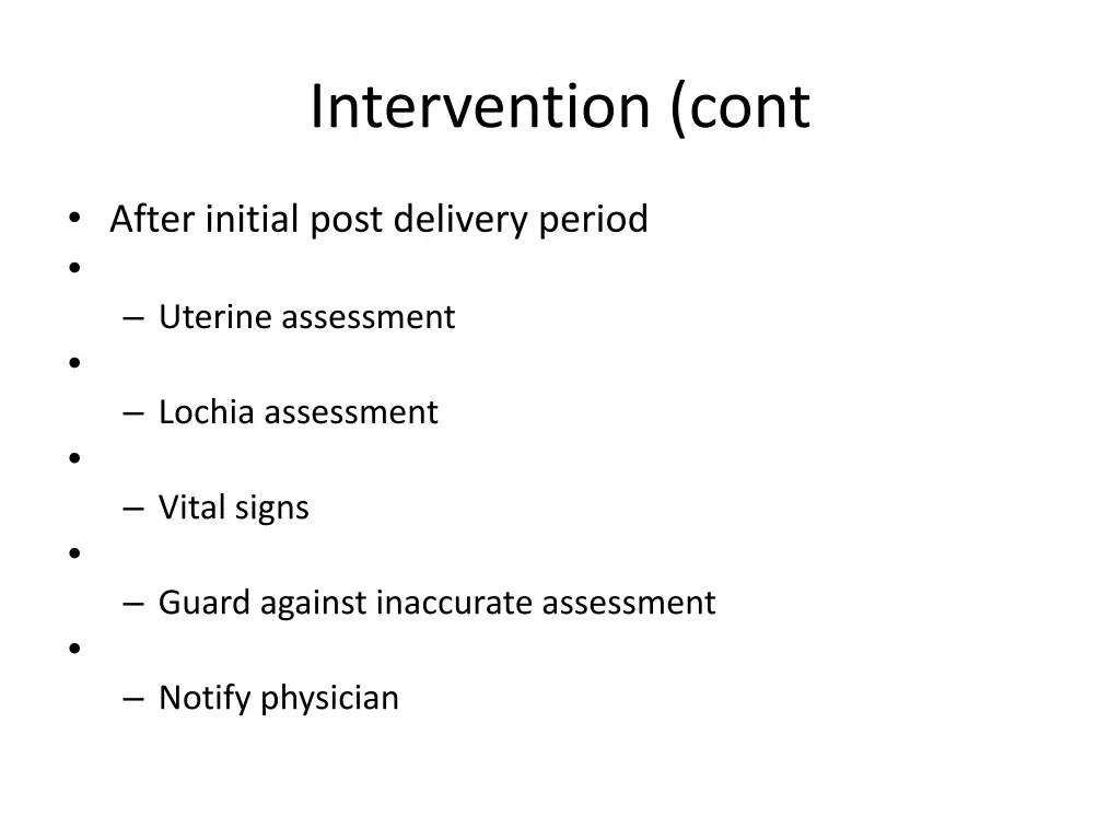 intervention cont