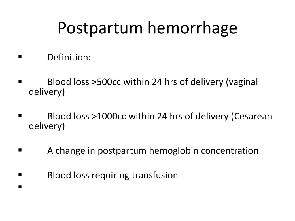 postpartum hemorrhage