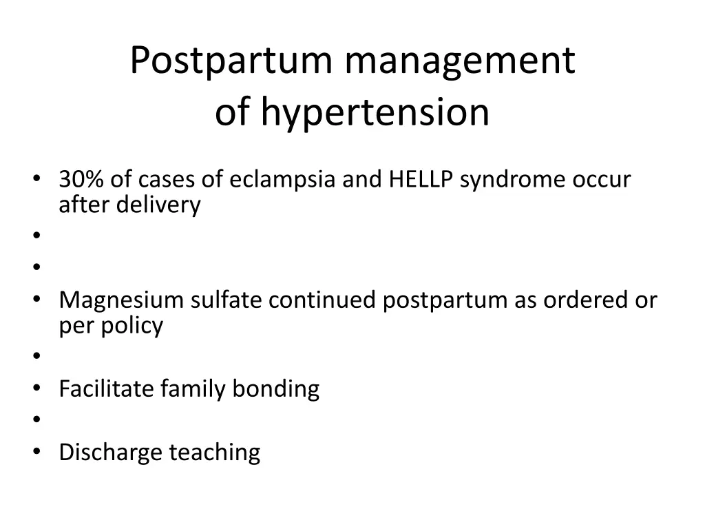 postpartum management of hypertension
