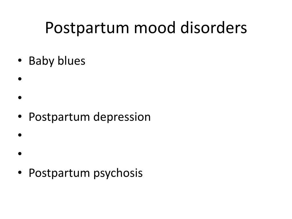 postpartum mood disorders