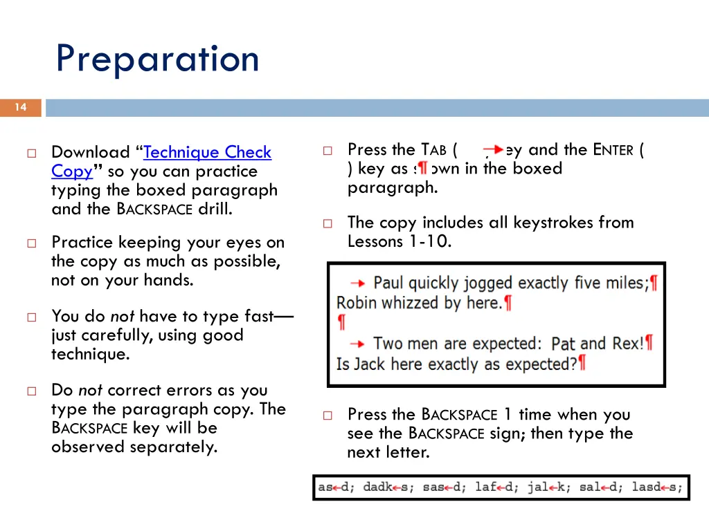 preparation