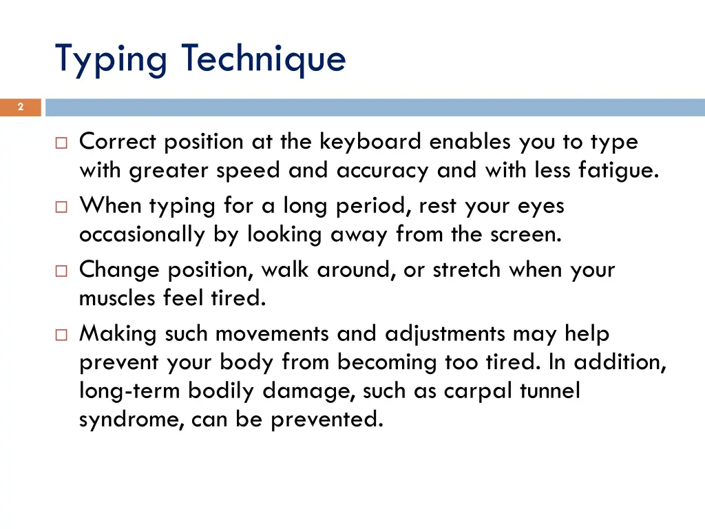 typing technique