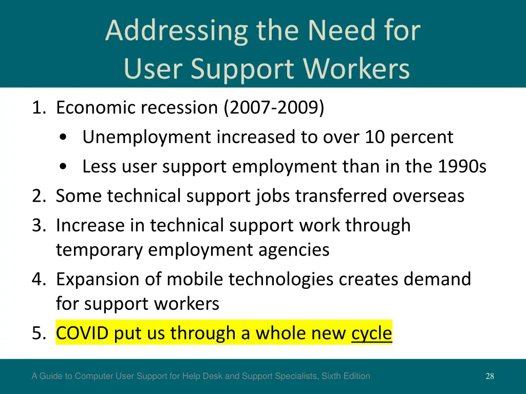 addressing the need for user support workers